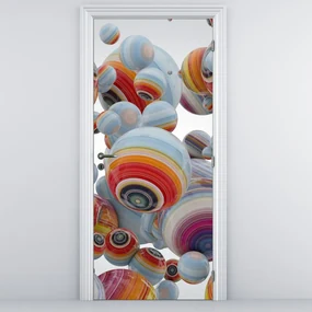 Fototapeta na dvere - Maľované gule (95x205cm)
