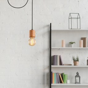 Závěsný lustr Xanthos černo-hnědý