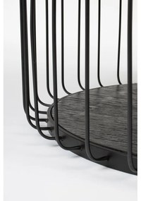 Čierny okrúhly konferenčný stolík so sklenenou doskou 80x80 cm Lance – White Label