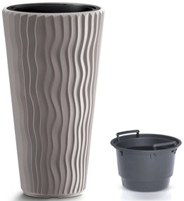 Vysoký plastový kvetináč DPSP400 39 cm - mocca