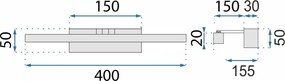 Toolight Toolight, LED kúpeľňové svietidlo, 400 mm, 6W, 4000K, 500lm, zlatá lesklá, APP1860-1W, OSW-66013