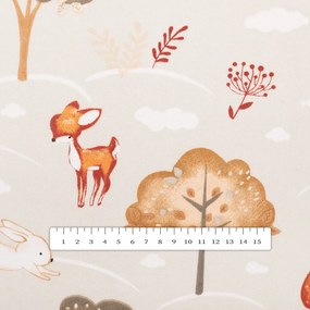 Biante Detská bavlnená obliečka na vankúš Sandra SA-692 Slon a jeho kamaráti na svetlo sivobéžovom 50 x 70 cm