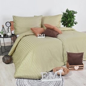 Obliečky damaškové hnedo-olivové EMI: Francúzsky set1 200x220 + 2x (70x90)