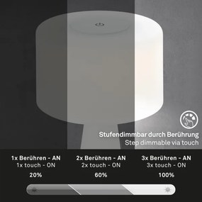 Briloner 7420016 - LED Stm. nabíjacia dotyková stolná lampa LED/4W/5V 3000K biela