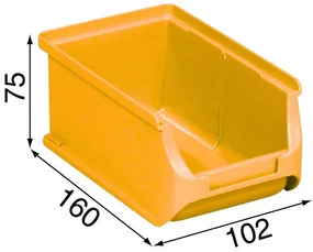 Allit Plastové boxy PLUS 2, 102 x 160 x 75 mm, žlté, 24 ks