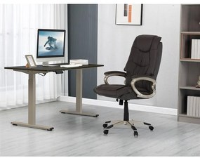 Autronic BONTEC Kancelárske kreslo, hojdací mechanizmus, hnedá koža, KA-Y293 BR Farba: Hnedá
