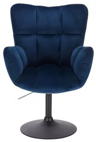 LuxuryForm DESIGN Kreslo AURORA VELUR na čiernom tanieri - modré