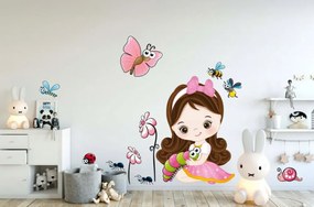 Krásna detská nálepka na stenu s motívom dievčatka 60 x 120 cm