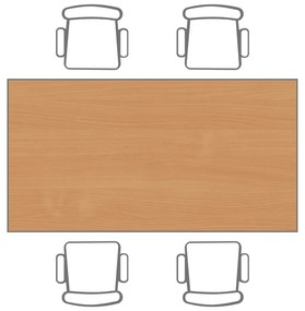 Jedálenský stôl, 180x80 cm, sivá podnož, buk