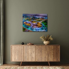 Obraz - panoráma nočného mesta (70x50 cm)