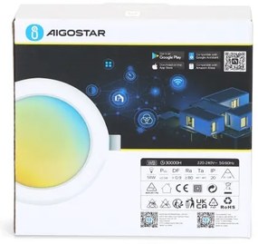 Aigostar - LED Stmievateľné podhľadové svietidlo LED/9W/230V pr. 14,5 cm Wi-Fi