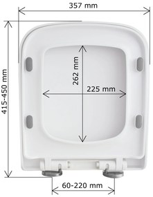 Gamma Viana, toaletná WC doska s pomalým zatváraním, duroplast, EasyClean, biela lesklá, GMA-D6