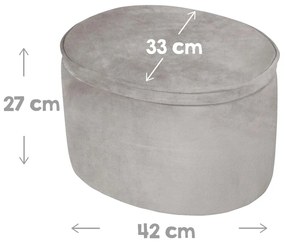 Svetlosivý zamatový detský puf Lil Sofa – Roba