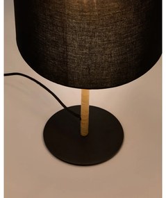 Čierna stolová lampa s textilným tienidlom (výška 45 cm) Pina – Kave Home
