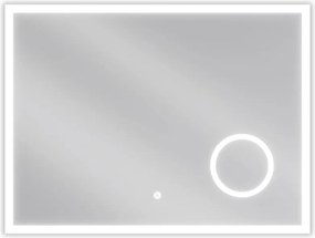 Mexen Kala, LED kúpeľňové zrkadlo s podsvietením a kozmetickým zrkadlom 80 x 60 cm, 6000K, ochrana proti zahmlievaniu, 9820-080-060-611-00