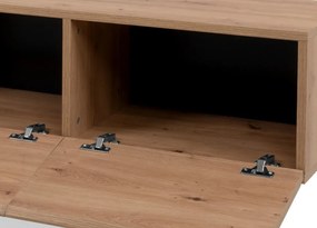 Široká TV skrinka Nola, dub artisan/čierna