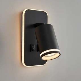 LED Nástenné bodové svietidlo PIPE 1xGU10/10W/230V + LED/6W čierne