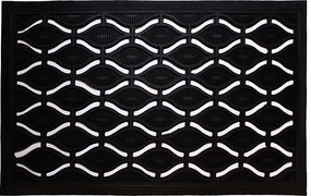 Home Elements Gumová rohožka Vlnky čierna 45 x 75 cm