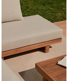 Záhradná lounge súprava z masívu akácie pre 5 v krémovo-prírodnej farbe Raco – Kave Home