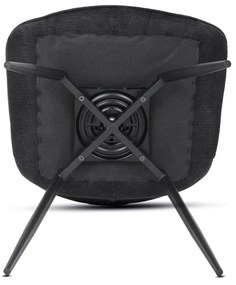 Autronic - Židle jídelní, černá látka, černý kov, otočný mechanismus 90°/90° (L/P) - funkce reset - HC-T1130 BK2