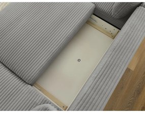 Tmavosivá menčestrová rozkladacia/s úložným priestorom rohová pohovka (ľavý roh/do tvaru "U") Lucien – Bobochic Paris