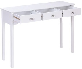 Konzolový stolík, biely, 3 zásuvky | 100x32x75cm