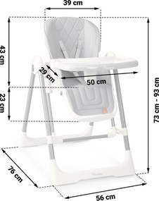 Detská stolička 3v1 Nukido Elite - sivá