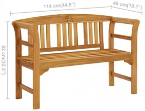 vidaXL Záhradná lavička 114 cm akáciový masív-