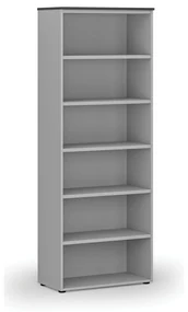 Kancelársky regál PRIMO GRAY, 2128 x 800 x 420 mm, sivá/grafit