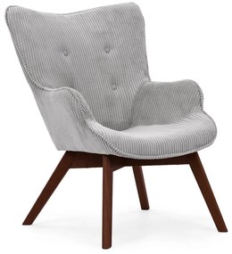 Sivé menčestrové kreslo Niko – Ropez