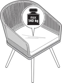 Otočná záhradná stolička s textilným výpletom