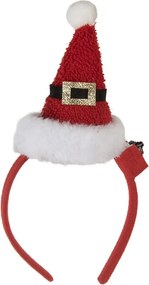 Červená vianočná svietiaca čelenka s čiapkou Santa - 12*7*27 cm