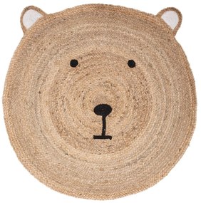AKCIA Detský jutový koberec BEAR HEAD 100 cm II. akosť