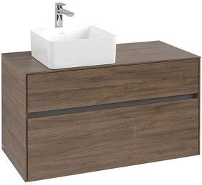 VILLEROY &amp; BOCH Collaro závesná skrinka pod umývadlo na dosku (umývadlo vľavo), 2 zásuvky, 1000 x 500 x 548 mm, Arizona Oak, C03900VH