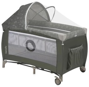 Lionelo - Cestovná postieľka SVEN PLUS béžovo-olivová