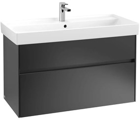 VILLEROY &amp; BOCH Collaro závesná skrinka pod umývadlo, 2 zásuvky, 954 x 444 x 546 mm, Black Matt Lacquer, C01100PD