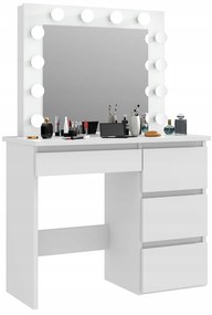 JAKS Toaletný stolík Hollywood Premium s LED osvetlením TL08 White