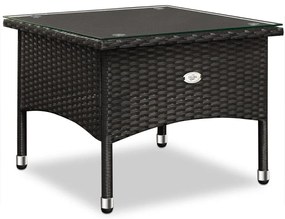Odkladací stolík z umelého ratanu, čierny 50x45cm