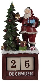 Drevený vianočný kalendár Santa a vianočný stromček - 16*10*34 cm