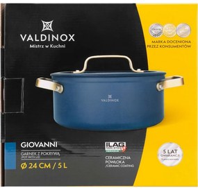 Valdinox Kastról s pokrievkou Giovanni 24 cm, 5,0l, 5 l