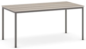 Jedálenský stôl, 1600 x 800 mm, tmavo sivá podnož, dub prírodný