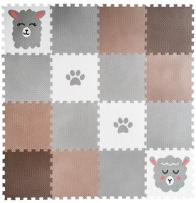 Penová podlaha na zem do detskej izby 16 dielov HNEDO-SIVÁ