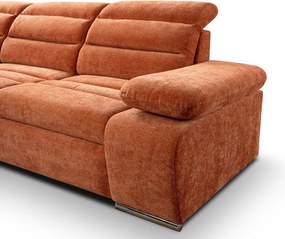 Rohová sedačka Kornelia, terakota štruktúrovaná tkanina, ľavý roh