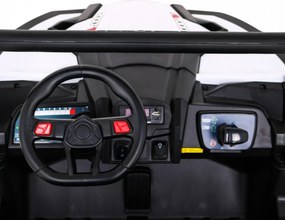 Ramiz Elektrická bugina UTV-MX pre deti biela + pohon 4x4 + diaľkové ovládanie + LED a audio + úložný priestor + EVA + pomalý štart