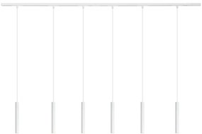 Moderný koľajnicový systém s 6 bielymi závesnými svetlami 1-fázový - Slimline Keno