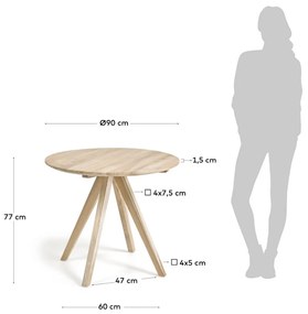 Okrúhly stôl maial ø 90 cm teakový MUZZA