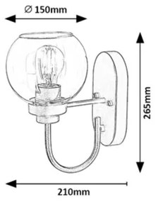Rabalux 75005 - Kúpeľňové nástenné svietidlo TIRINA 1xE27/15W/230V IP44