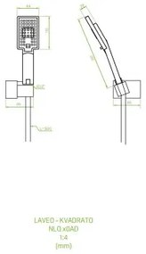 Laveo Kvadrato, sprchová súprava nástenná, chrómová, LAV-NLQ_00AD