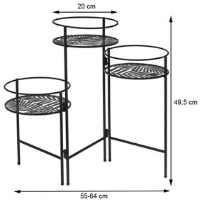 Stojan na 3 kvetiny čierny