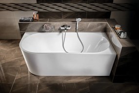 Aqualine Aqualine, TIBERA R rohová stojaca vaňa 170x80cm, biela, E1015